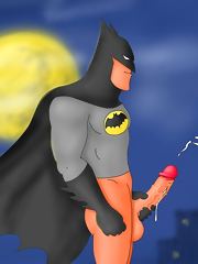 Superheroes posing for adult magazine